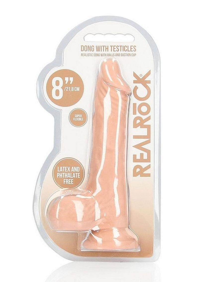 RealRock Skin Realistic Dildo with Balls 8in - Vanilla