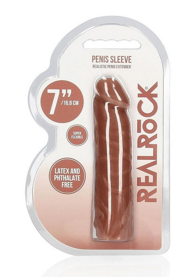 RealRock Skin Penis Extender 7in - Caramel