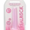 RealRock Crystal Clear Non Realistic Dildo with Suction Cup 5.3in - Pink