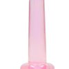 RealRock Crystal Clear Non Realistic Dildo with Suction Cup 5.3in - Pink