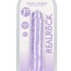 RealRock Crystal Clear Straight No Balls Dildo 7in - Purple
