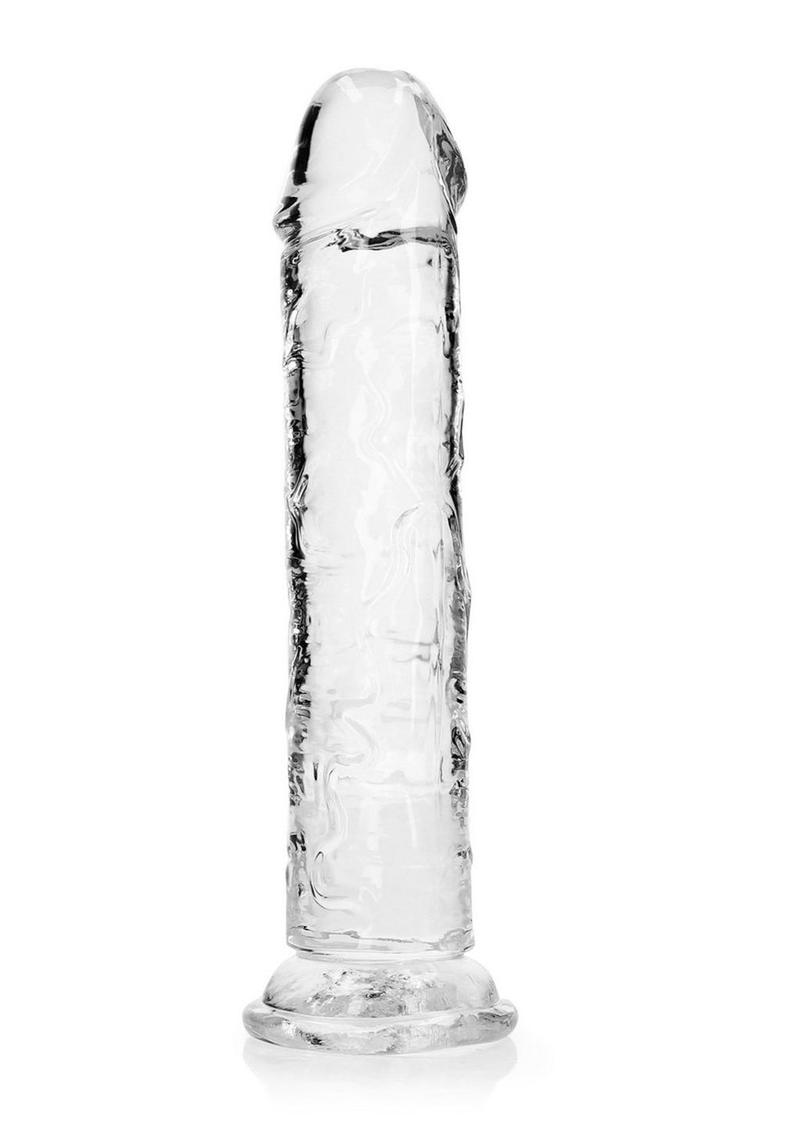 RealRock Crystal Clear Straight No Balls Dildo 9in - Clear