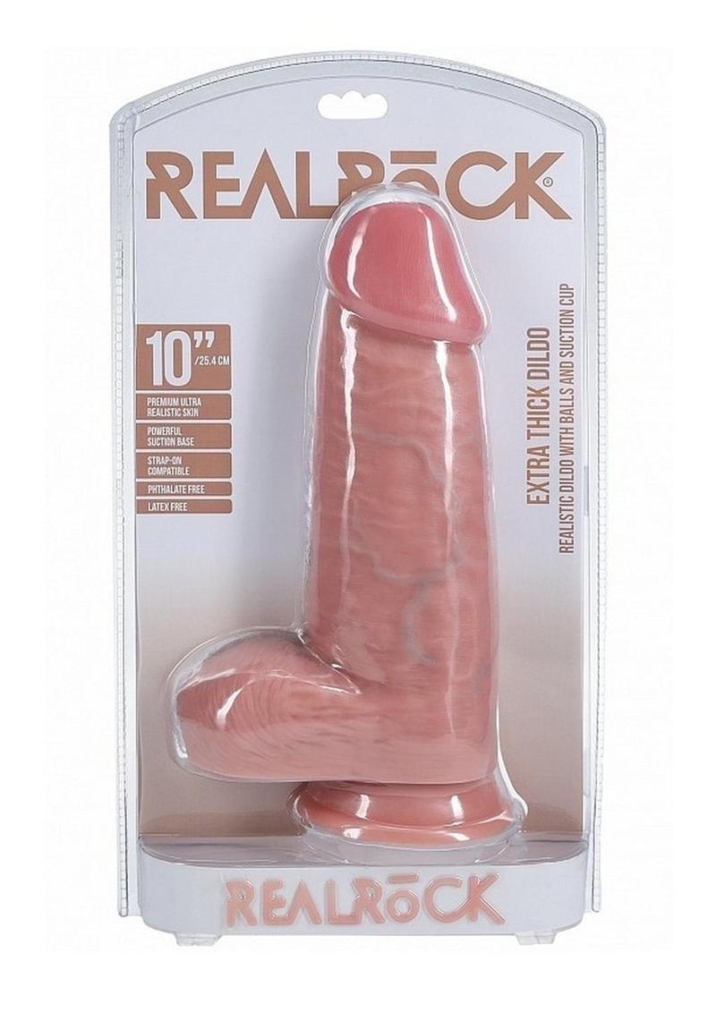 RealRock Ultra Realistic Skin Extra Thick with Balls 10in - Vanilla