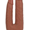 RealRock Ultra Realistic Skin Double Trouble 7in/8in - Caramel