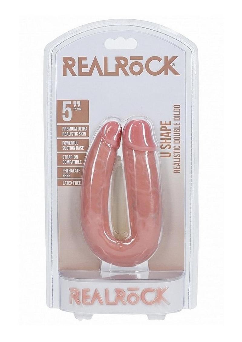 RealRock Ultra Realistic Skin U Shaped Dual Penetration 5in - Vanilla