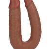 RealRock Ultra Realistic Skin U Shaped Dual Penetration 5in - Caramel