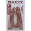 RealRock Ultra Realistic Skin U Shaped Dual Penetration 7in - Caramel