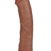 RealRock Vibrating Cock Regular Curved 8in - Caramel