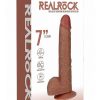 RealRock Vibrating Cock with Balls 7in - Caramel