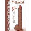 RealRock Vibrating Cock with Balls 9in - Caramel