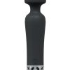 Royal Gems Scepter Silicone Rechargeable Vibrator - Black
