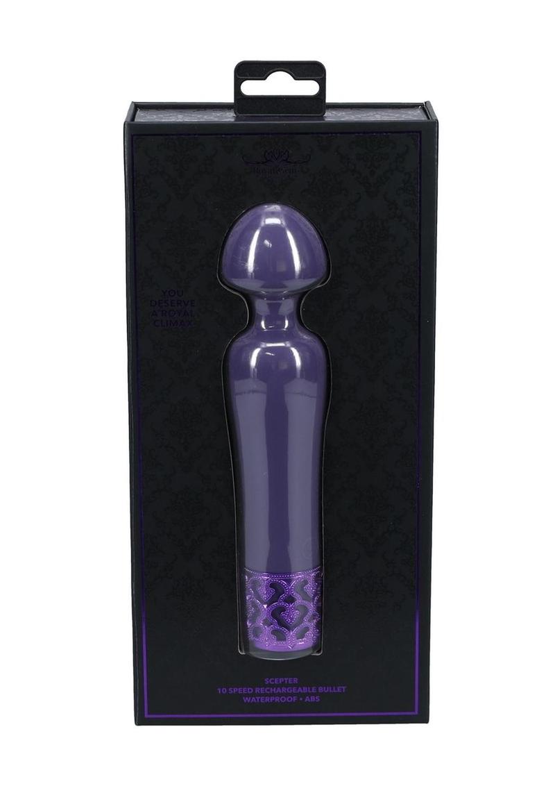 Royal Gems Scepter Silicone Rechargeable Vibrator - Purple