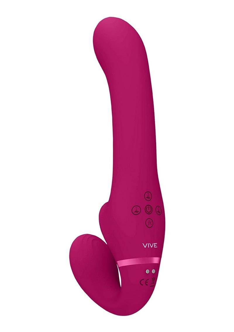 Vive AI Rechargeable Silicone Dual Motor Strapless Strap-On - Pink