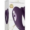Vive YOKO Rechargeable Silicone Tripe Motor Dual Prongs with Clitoral Pulse Wave Vibrator - Purple