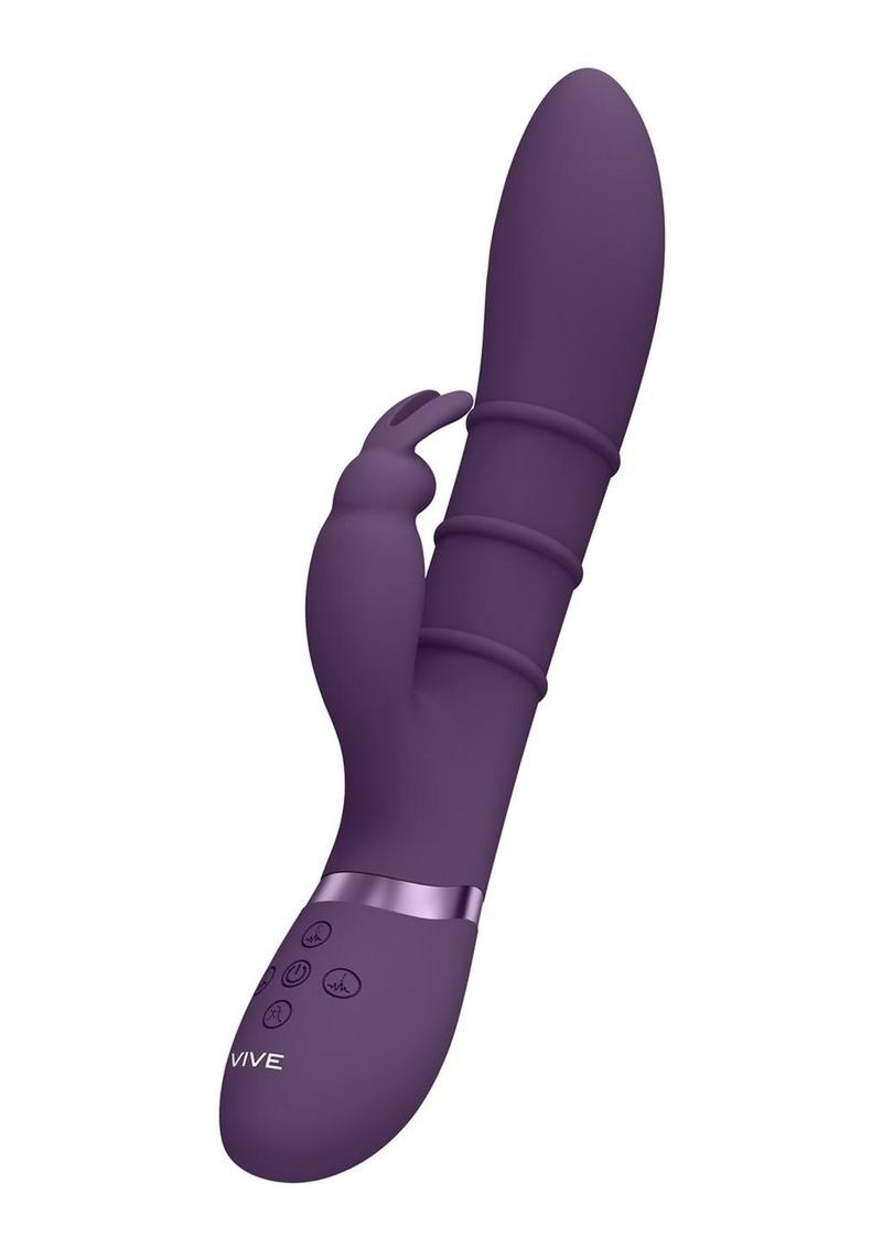 Vive SORA Rechargeable Silicone Triple Motor Up and Down Vibrating Triple Ring Rabbit - Purple