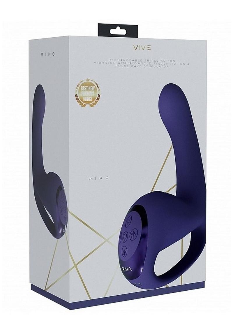 Vive RIKO Rechargeable Silicone Triple Motor Thumper - Purple