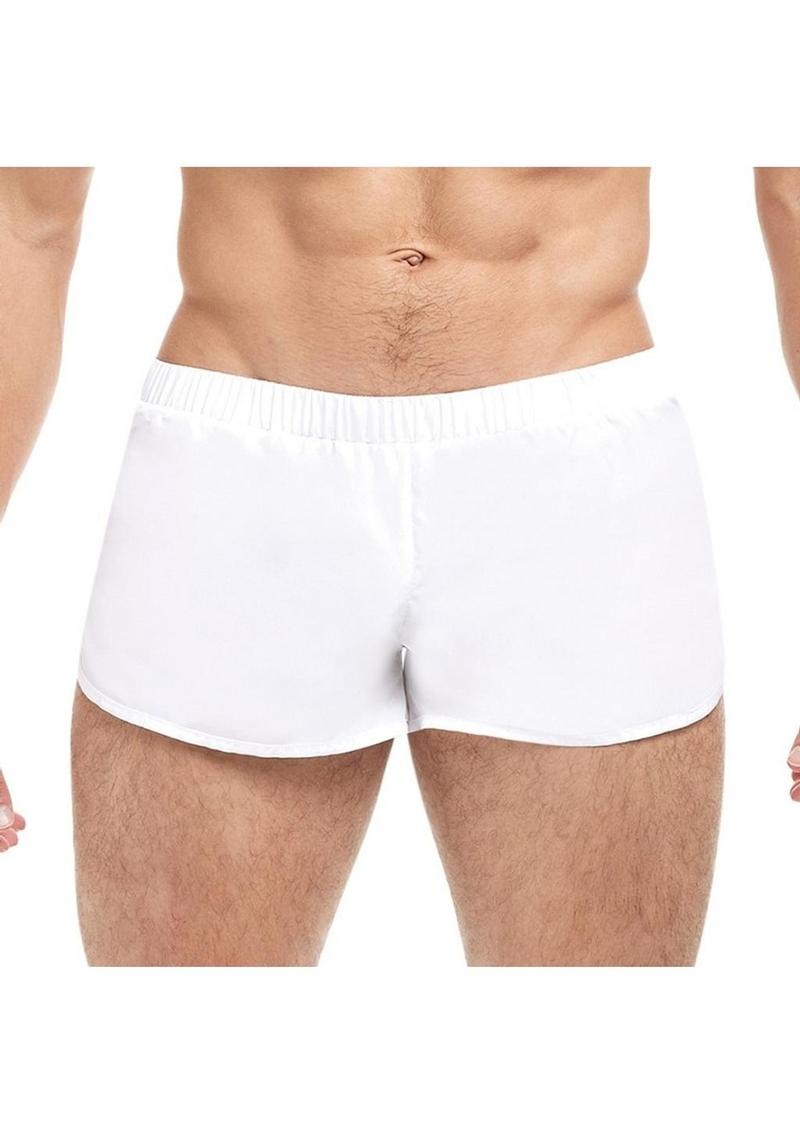 Goal Line Extreme Split Booty Shorts - Small/Medium - White