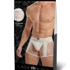 Lace King Men`s Lace and Mesh Garter Panty - L/XL - White