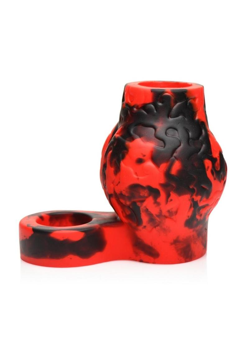 Creature Cocks Hell Hound Silicone Penis Sleeve - Large - Red/Black