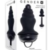 Gender X Echo Rechargeable Silicone Vibrator with Removable Sleeve - Black