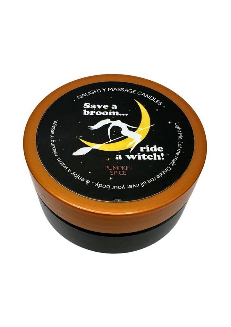 Kama Sutra Halloween Mini Massage Candle 1oz Ride a Witch - Pumpkin Spice