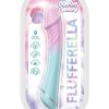 Cotton Candy Flufferella Rechargeable Silicone Vibrator - Fuschia/Aqua
