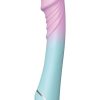Cotton Candy Flufferella Rechargeable Silicone Vibrator - Fuschia/Aqua