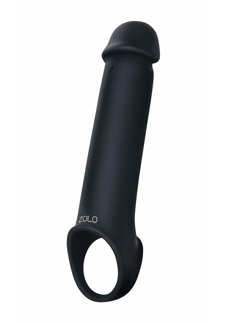 Zolo Vibrating Remote Controlled Silicone Rechargeable Penis Extender - Black