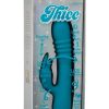 Thicc Chubby Thrusting Tickler Rechargeable Silicone Rabbit Vibrator- Blue