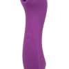 Couture Collection Dual Pleasure Wand Rechargeable Silicone Clitoral Massager - Purple