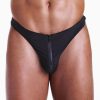Fundies Unzip It Thong With Black Zorro Mask - OS - Black