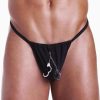 Fundies Hundcuff G-String With Toy Handcuffs - OS - Black