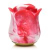 Lickgasm Sweet Kiss Kissing and Vibrating Rechargeable Silicone Clitoral Stimulator - Red/White Swirl