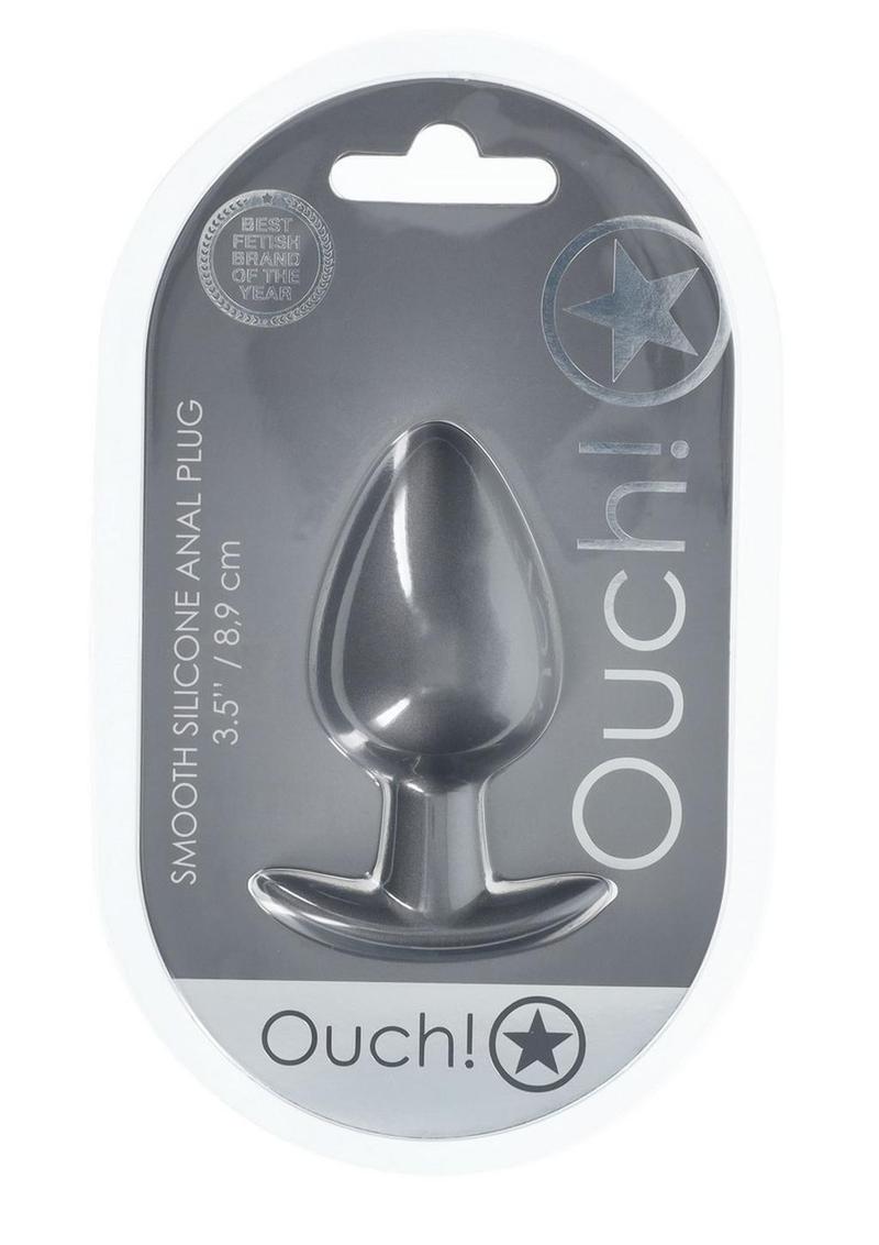 Ouch! Anal Plug Silicone - Large - Gun Metal