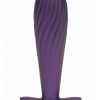 Ouch! Ribbed Anal Plug Silicone - Metallic Purple