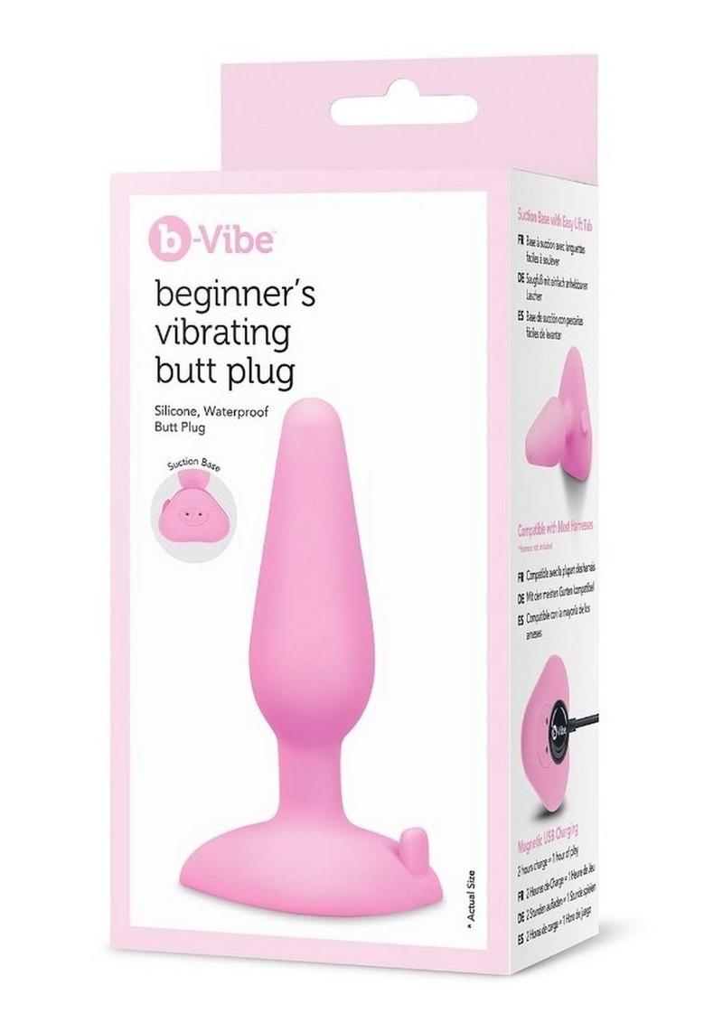 B-Vibe Beginner`s Vibrating Rechargeable Silicone Butt Plug - Pink