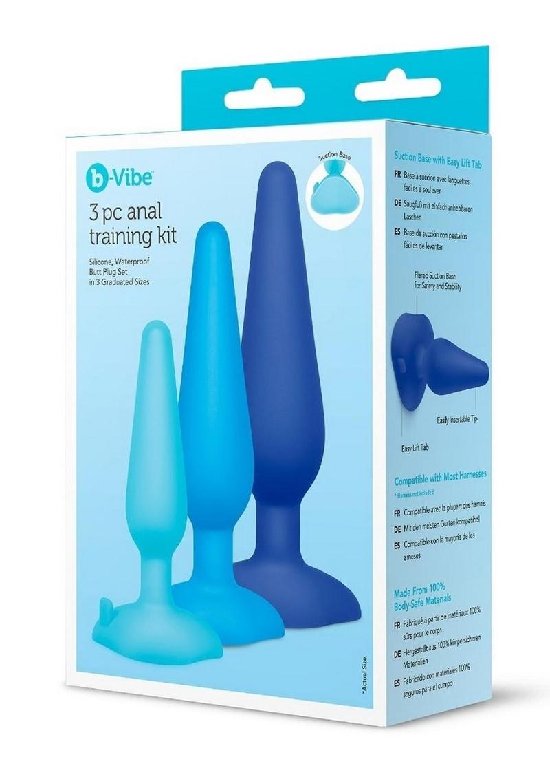 B-Vibe Anal Silicone Training Kit (3 Piece) - Blue