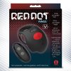 Red Dot Silicone Rechargeable Vibrating Cock Ring with Remote Control V3 - Black/Red