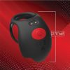 Red Dot Silicone Rechargeable Vibrating Cock Ring with Remote Control V3 - Black/Red