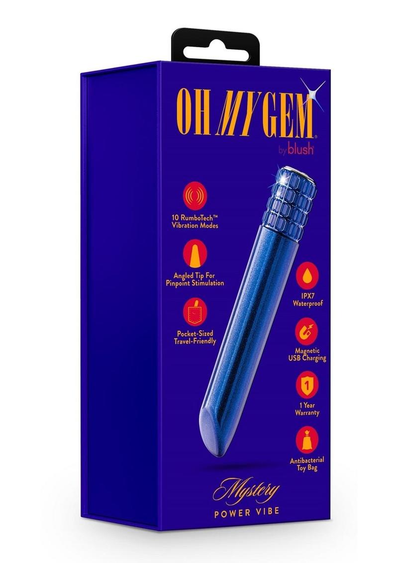 Oh My Gem Mystery Rechargeable Bullet Vibrator - Sapphire