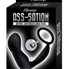 Ass-Sation Remote Controlled Contoured Rechargeable Silicone Anal Plug - Black