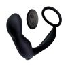 Ass-Sation Remote Controlled Contoured Rechargeable Silicone Anal Plug - Black