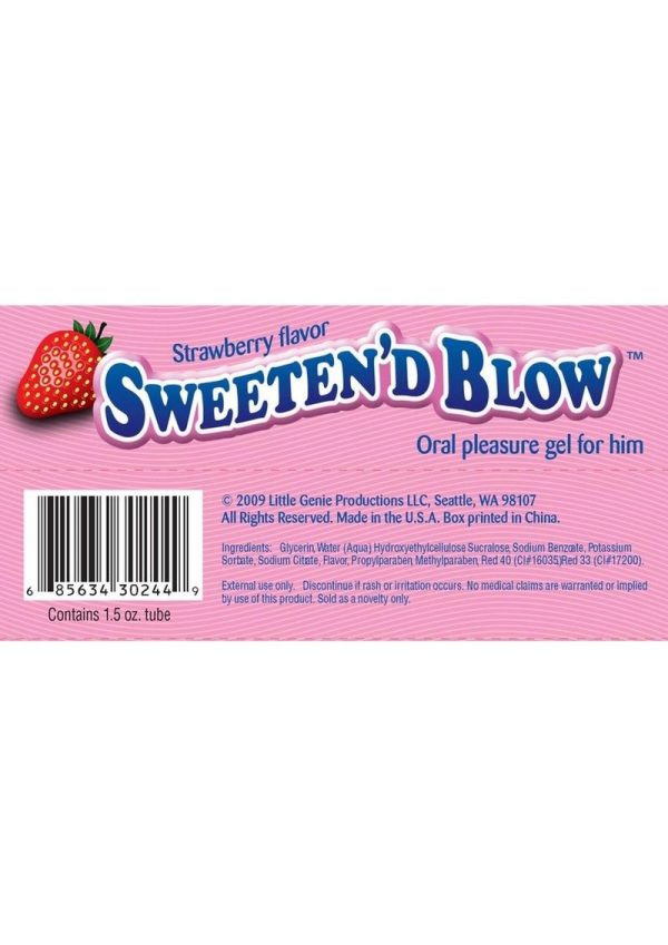 Sweeten D Blow Oral Pleasure Gel Strawberry 1.5 Ounce - Image 2