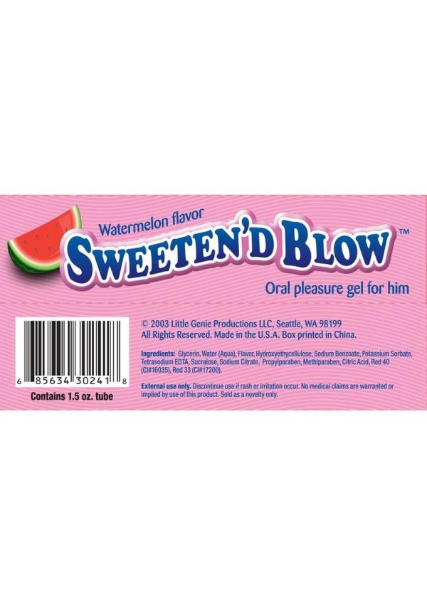 Sweeten D Blow Oral Pleasure Gel Watermelon 1.5 Ounce - Image 2