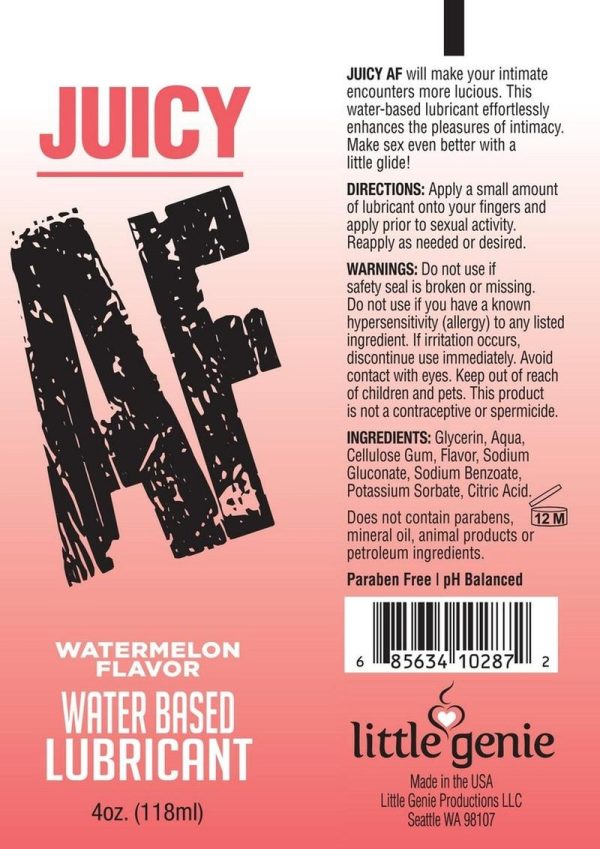 Juicy AF Water Based Flavored Lubricant Watermelon 4oz - Image 2