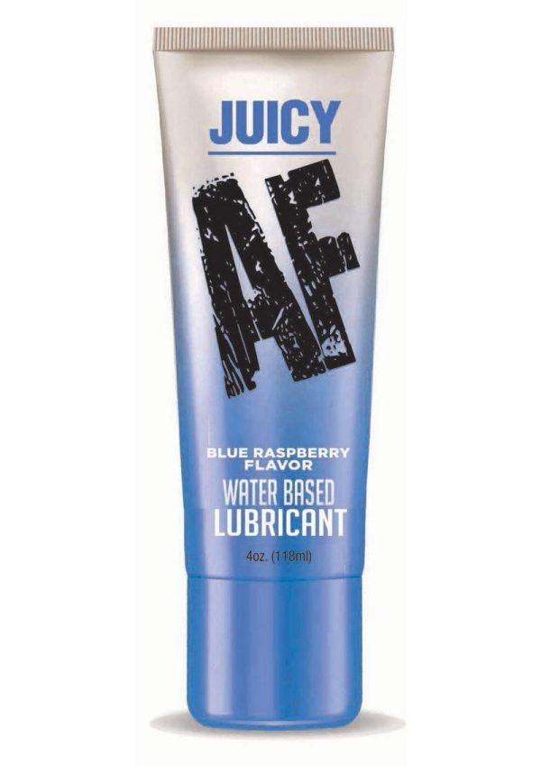 Juicy AF Water Based Flavored Lubricant Blue Raspberry 4oz