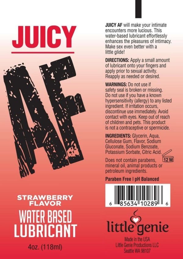 Juicy AF Water Based Flavored Lubricant Strawberry 4oz - Image 2