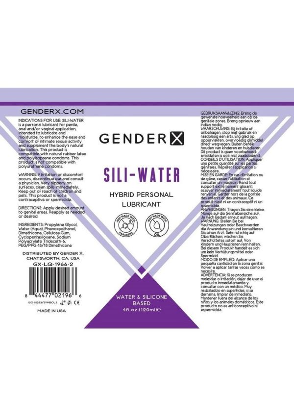 Gender X Sili-Water Hybrid Lubricant 4oz - Image 2