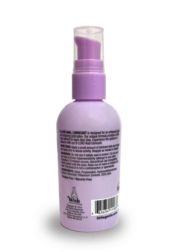 B-Luvd Anal Lubricant Water Based Gel Lubricant 4oz - Image 2