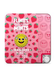 Flintts Mints Mouth Watering Oral Delights - Strawberry Magic (F Strength 225) - 28-30 per tin